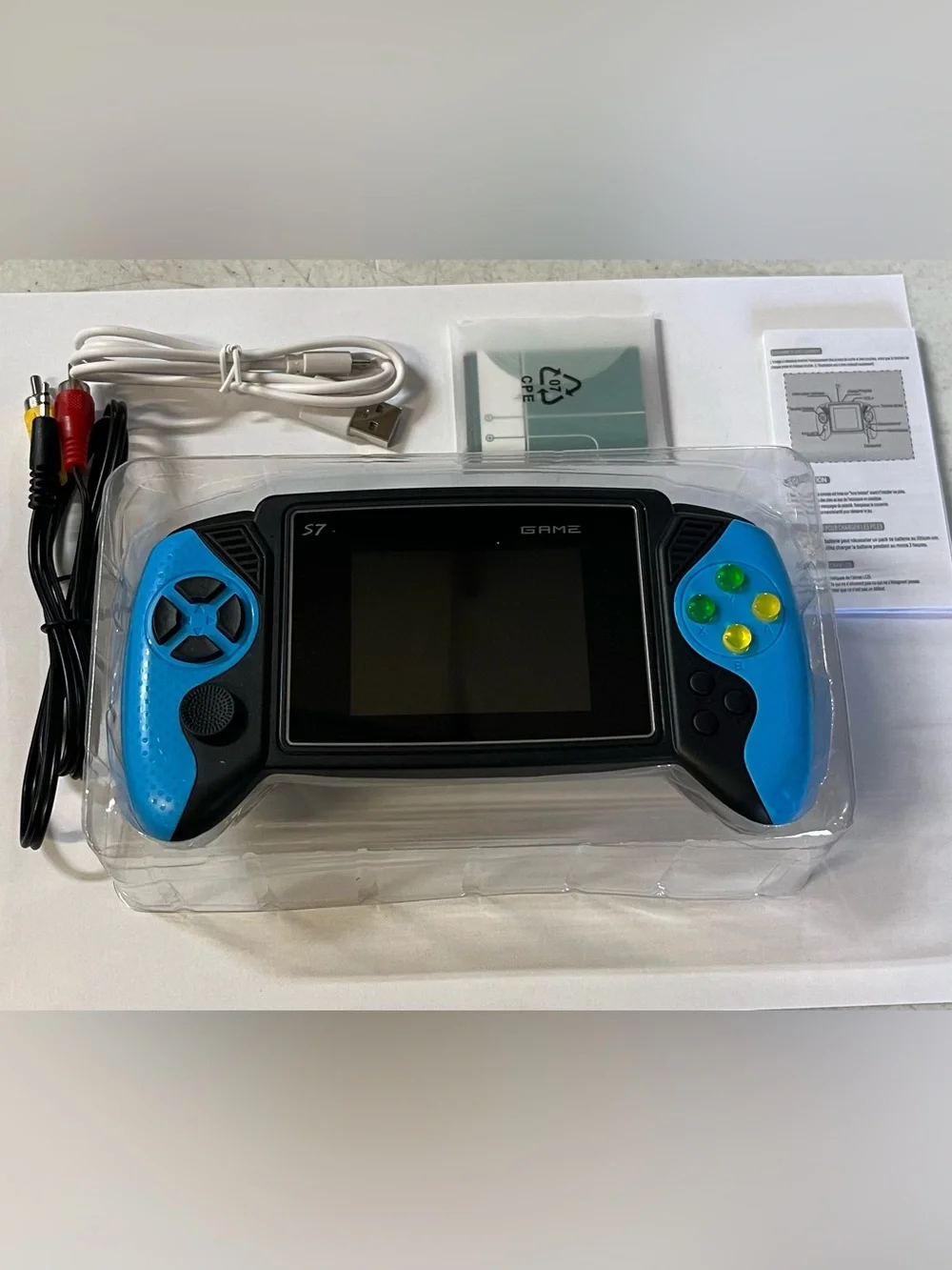 Portable Handheld Game Console - Red & Blue